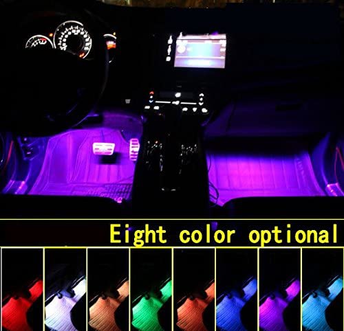 Car LED Strip Light, 4 Pcs Multicolor USB Lights for Car, TV, Home with Sound Active Function, Wireless Remote Control