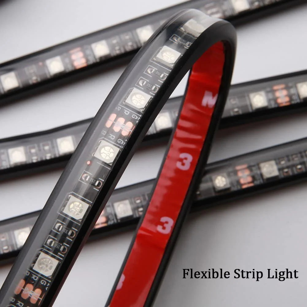 Car LED Strip Light, 4 Pcs Multicolor USB Lights for Car, TV, Home with Sound Active Function, Wireless Remote Control